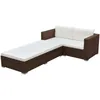 Image de Vidaxl Salon De Jardin 3 Pcs Avec Coussins RÃ©sine TressÃ©e Marron