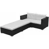 Image de Vidaxl Salon De Jardin 3 Pcs Avec Coussins RÃ©sine TressÃ©e Noir