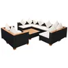 Image de Salon De Jardin 9 Pcs Avec Coussins RÃ©sine TressÃ©e Noir