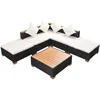 Image de Salon De Jardin 6 Pcs Avec Coussins RÃ©sine TressÃ©e Noir