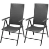Image de Chaises Empilables De Jardin 2 Pcs RÃ©sine TressÃ©e Noir