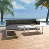 Image de Salon De Jardin 4 Pcs Et Coussins Aluminium Noir