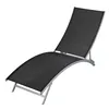Image de Vidaxl Chaise Longue Acier Et TextilÃ¨ne Noir