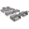 Image de Salon De Jardin 5 Pcs Avec Coussins RÃ©sine TressÃ©e Gris