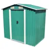 Image de Vidaxl Abri De Stockage Pour Jardin MÃ©tal Vert 204 X 132 X 186 Cm