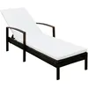 Image de Vidaxl Chaise Longue Avec Coussin RÃ©sine TressÃ©e Marron