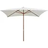 Image de Vidaxl Parasol Avec Poteau En Bois 200 X 300 Cm Blanc CrÃ¨me