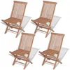 Image de Vidaxl Chaise Pliante D'extÃ©rieur 4 PiÃ¨ces Teck Massif