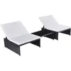 Image de Vidaxl Chaises Inclinables De Jardin Lot De 2 Et Table RÃ©sine TressÃ©e