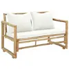 Image de Salons de jardin VidaXL  Banc  Bambou avec coussins marron P31600119
