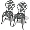 Image de Chaises De Bistro - Vidaxl - Aluminium CoulÃ© - 2 Pcs - Vert - RÃ©sistant Aux IntempÃ©ries
