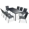 Image de Vidaxl Mobilier De Salle Ã Manger D'extÃ©rieur 9 Pcs Acier Noir
