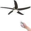 Image de vidaXL Ventilateur de plafond ornÃ© avec lampe 128 cm Marron