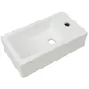 Image de vidaXL Vasque + trou de robinet CÃ©ramique Blanc 46 x 25,5 x 12 cm
