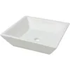 Image de Lavabo avec Glaze Anti-Tache Brillante & Trou de Drain CarrÃ© CÃ©ramique Blanc 41,5x41,5x12 cm