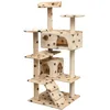 Image de Arbre Ã Chat Et Griffoir Sisal 125cm Empreintes De Pattes Beige