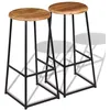 Image de Vidaxl Tabourets De Bar Lot De 2 Bois De Teck Massif