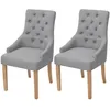 Image de Chaises De Salle Ã Manger 2 Pcs Gris Clair Tissu