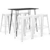 Image de Chaises De Salle Ã Manger 4 Pcs CrÃ¨me Tissu