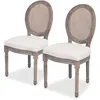 Image de vidaXL Chaises de salle Ã  manger 2 pcs CrÃ¨me Tissu