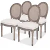 Image de Chaises De Salle Ã Manger 4 Pcs CrÃ¨me Tissu