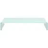 Image de Meuble TV/ Support pour moniteur 70 x 30 x 13 cm Verre Blanc