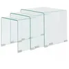 Image de Ensemble De Tables Gigognes 3 PiÃ¨ces Verre TrempÃ© Transparent