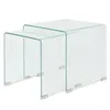 Image de Ensemble de 2 Tables Nesting en Verre TrempÃ© avec Bords BiseautÃ©s & Design Gain de Place