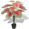 Image de vidaXL Plante artificielle avec pot Caladium 85 cm Vert et Rouge