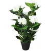 Image de vidaXL Plante hortensia artificielle avec pot 60 cm Blanc