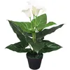 Image de vidaXL Plante artificielle avec pot Lis Calla 45 cm Blanc