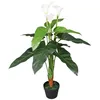 Image de vidaXL Plante artificielle avec pot Lis Calla 85 cm Blanc