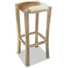 Image de Vidaxl Tabouret De Bar Cuir VÃ©ritable Et Bois De Teck Solide