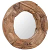 Image de vidaXL Miroir dÃ©coratif Teck 60 cm Rond