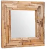 Image de vidaXL Miroir dÃ©coratif Teck 60 x 60 cm CarrÃ©