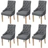 Image de Chaises De Salle Ã Manger 6 Pcs Gris FoncÃ© Tissu