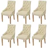 Image de Chaises De Salle Ã Manger 6 Pcs CrÃ¨me Tissu