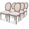Image de Chaises De Salle Ã Manger 6 Pcs CrÃ¨me Tissu