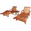 Image de Vidaxl Chaises Longues Lot De 2 Avec Table Bois D'acacia Solide