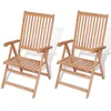 Image de Vidaxl Chaises Inclinables De Jardin Lot De 2 Bois De Teck Solide