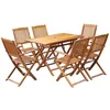 Image de Vidaxl Ensemble Ã Manger D'extÃ©rieur Pliable 7pcs Bois D'acacia Solide