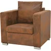 Image de vidaXL Fauteuil marron similicuir daim