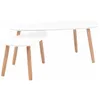 Image de Ensemble De Tables Basses 2 Pcs Bois De Pin Massif Blanc