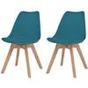 Image de vidaXL Chaises de salle Ã  manger 2 pcs Turquoise Plastique