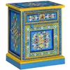 Image de vidaXL Table de chevet Bois de manguier Turquoise Peinture Ã  la main