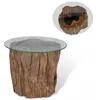Image de Vidaxl Table Basse Teck Verre 50 X 40 Cm