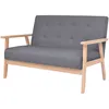 Image de vidaXL CanapÃ© Ã  2 places Tissu Gris foncÃ©