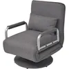 Image de Fauteuil pivotant et canapÃ©-lit Gris foncÃ© Tissu - VidaXL