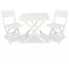 Image de vidaXL Ensemble de bistro pliable 3 pcs Plastique Blanc