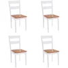 Image de Chaises de salle Ã  manger 4 pcs Blanc Bois d'hÃ©vÃ©a massif